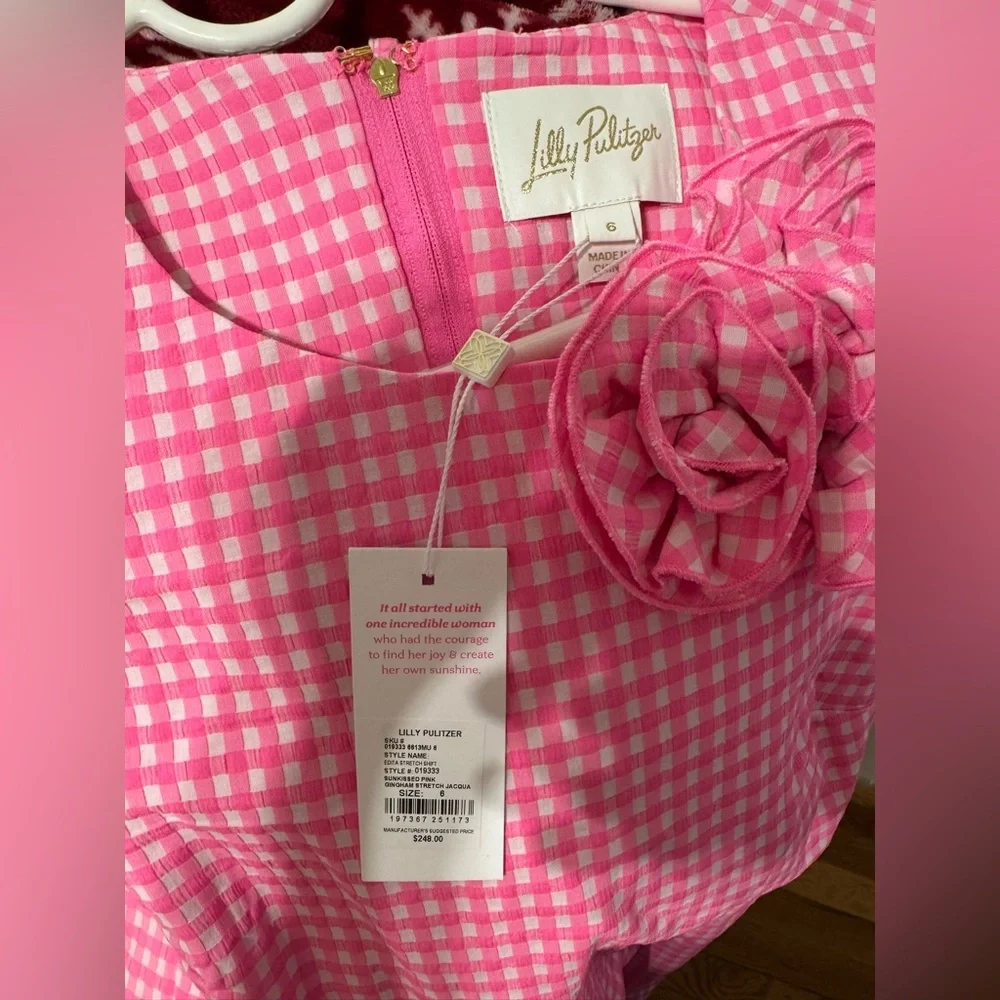 Lilly Pulitzer Edita Stretch Shift Dress Sunkissed Pink New - Picture 4 of 4